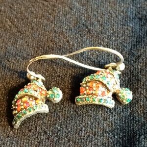 Vintage Marcasite Crystal Christmas Earrings